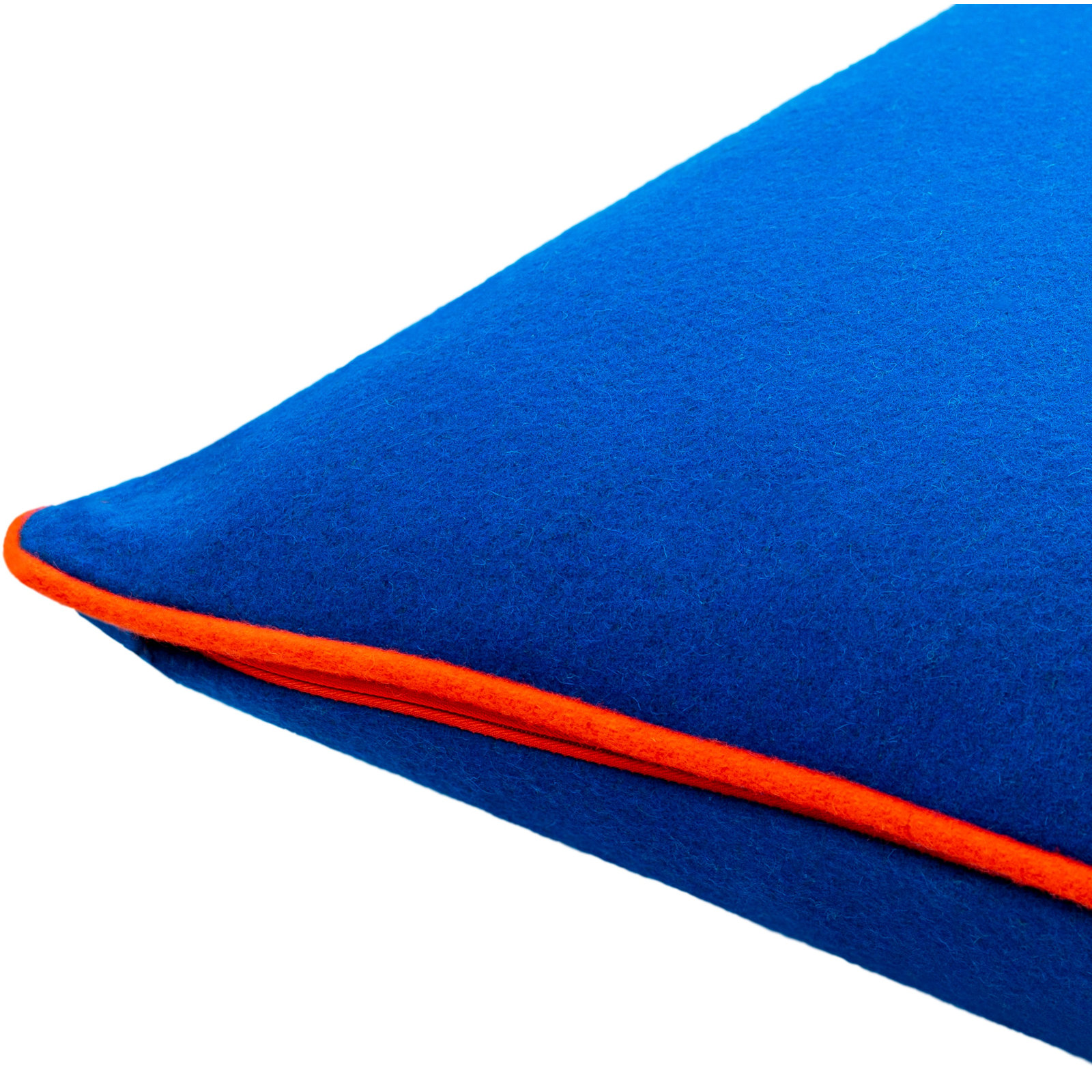 Lombard Wool Throw Pillow, Polyester/Polyfill, 20" x 20", Blue/Orange