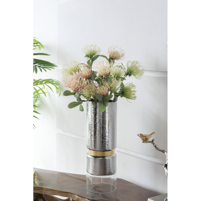 Porte-bougie argent D5.9X17.1 "Halloway, H 17,17 po x l 5,97 po x P 5,97 po
