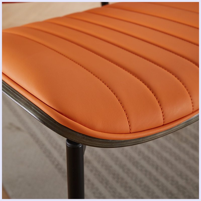 Chaises de salle à manger rembourrées Titus, Orange, 2