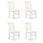 Ensemble de 4 chaises en lin blanc, structure en bois, sièges confortables, élégants et durables, convenant à la cuisine et aux salles à manger modernes-838592392