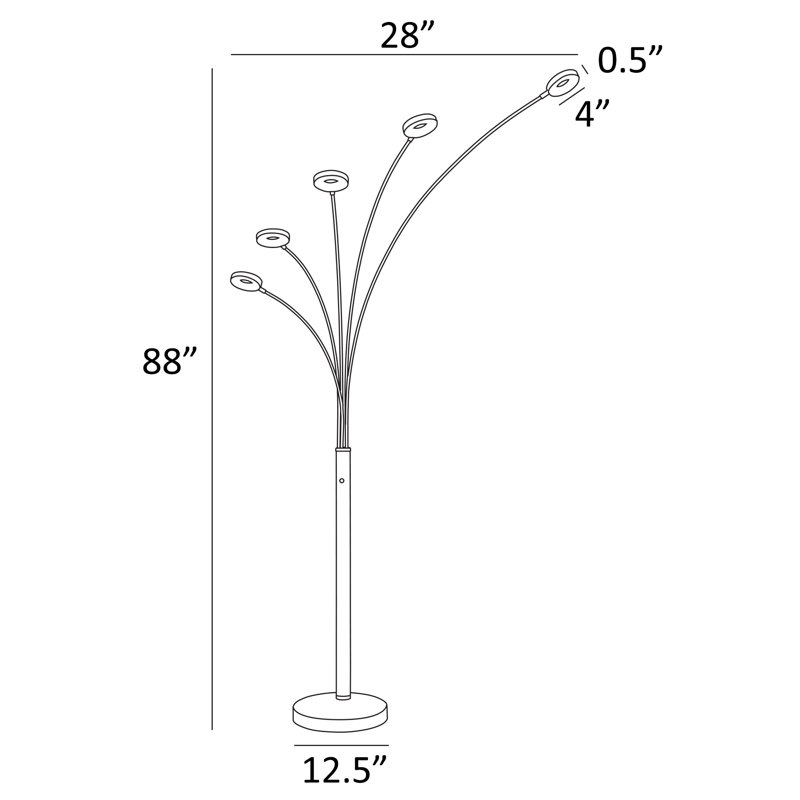 Kitterman 88'' Brushed Nickel LED Tree Floor Lamp