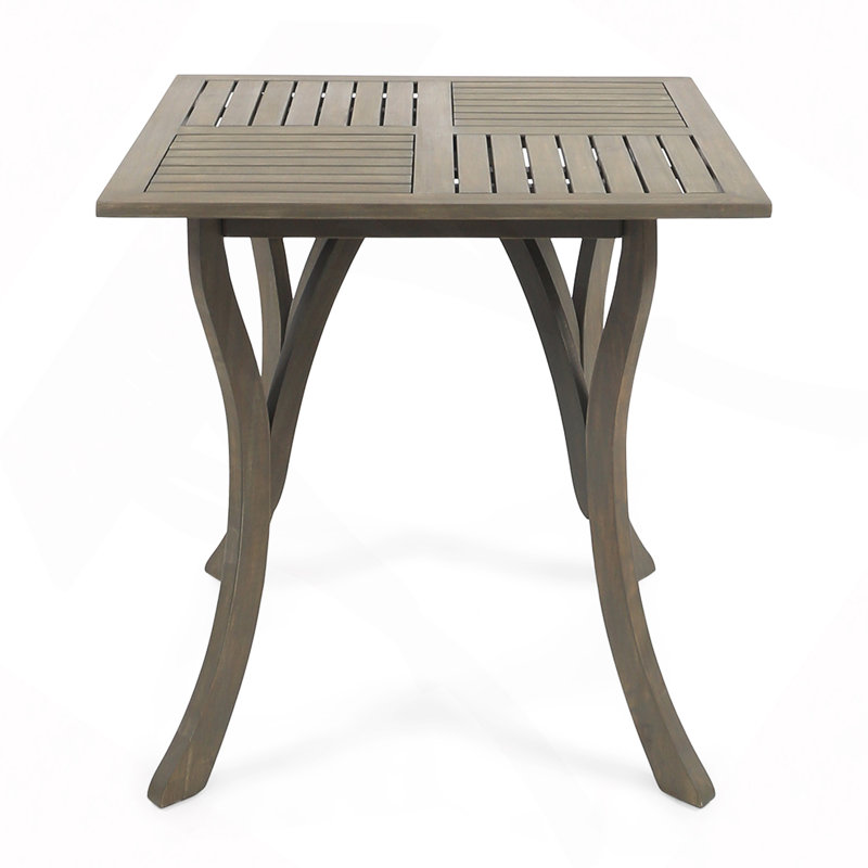 Patio/Outdoor Acacia Wood Square Dining Table, Gray