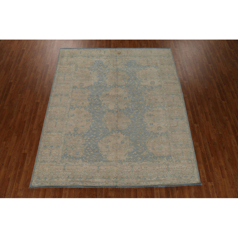 Tapis oriental Oushak à teinture végétale noué à la main 8 x 10