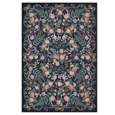 Tapis vintage à motifs floraux