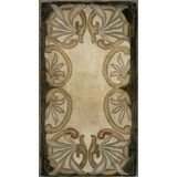1900s Hooked American Antique Small Scatter Size Wool Ivory Rug