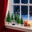Mini arbre de Noël 12 pièces, table de base avec base en bois Mini arbre artificiel avec 4 tailles de sapin de table pour bouteilles de Noël