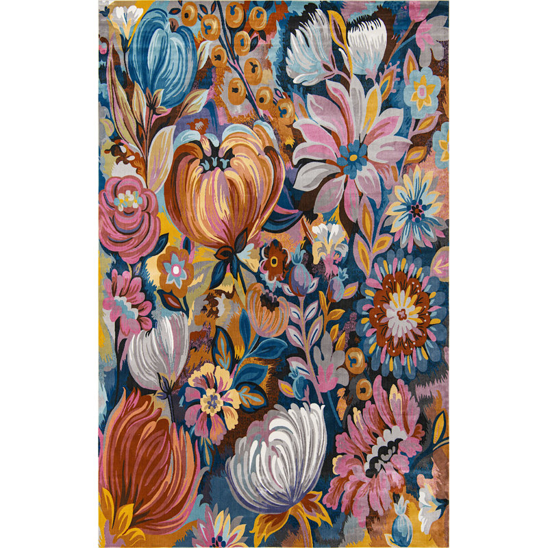 Floral Indoor Rug, Rectangle 5'3" x 7'10"