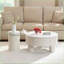 Ensemble de 2 tables basses gigognes en plastique blanc avec rangement - Gain de place pour le salon-1995166101