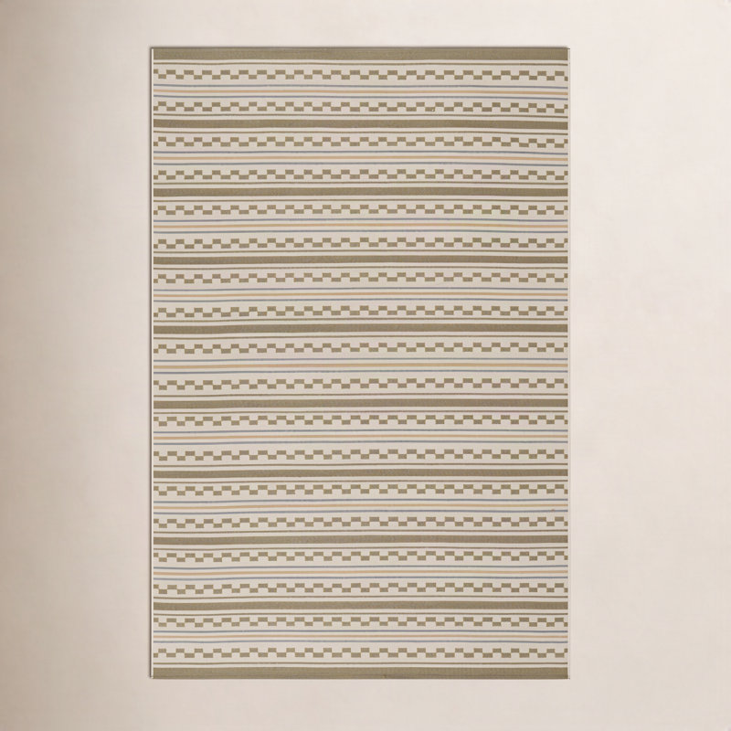 Caldera Modern Checkered Indoor/Outdoor Rug, Beige, Rectangle 8' x 10'