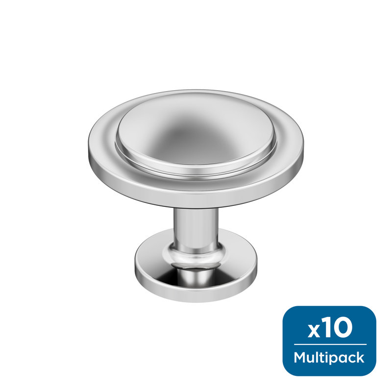 Poignée d'armoire Loop en chrome poli de 1 3/16 po (30 mm) de diamètre - paquet de 10, Chrome poli