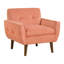 Siège contemporain orange, contenu à 100%, hauteur des pieds 8,5 po, poids de 47 lb, fauteuil de 1 pièce, pieds en bois massif, profondeur de siège de 22 po-216222000