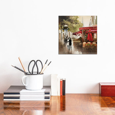 Paris In The Rain by E.A. Orme - Wrapped Canvas Painting