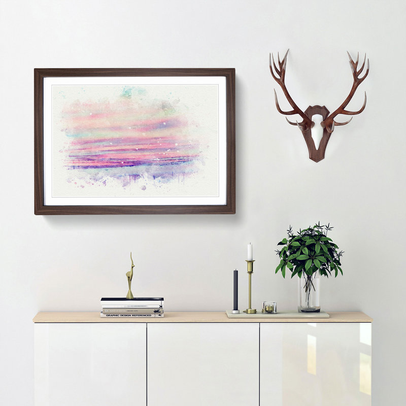 Pastel Sky in Abstract - Framed Print, 27cm H x 36cm W x 2cm D, Walnut Framed