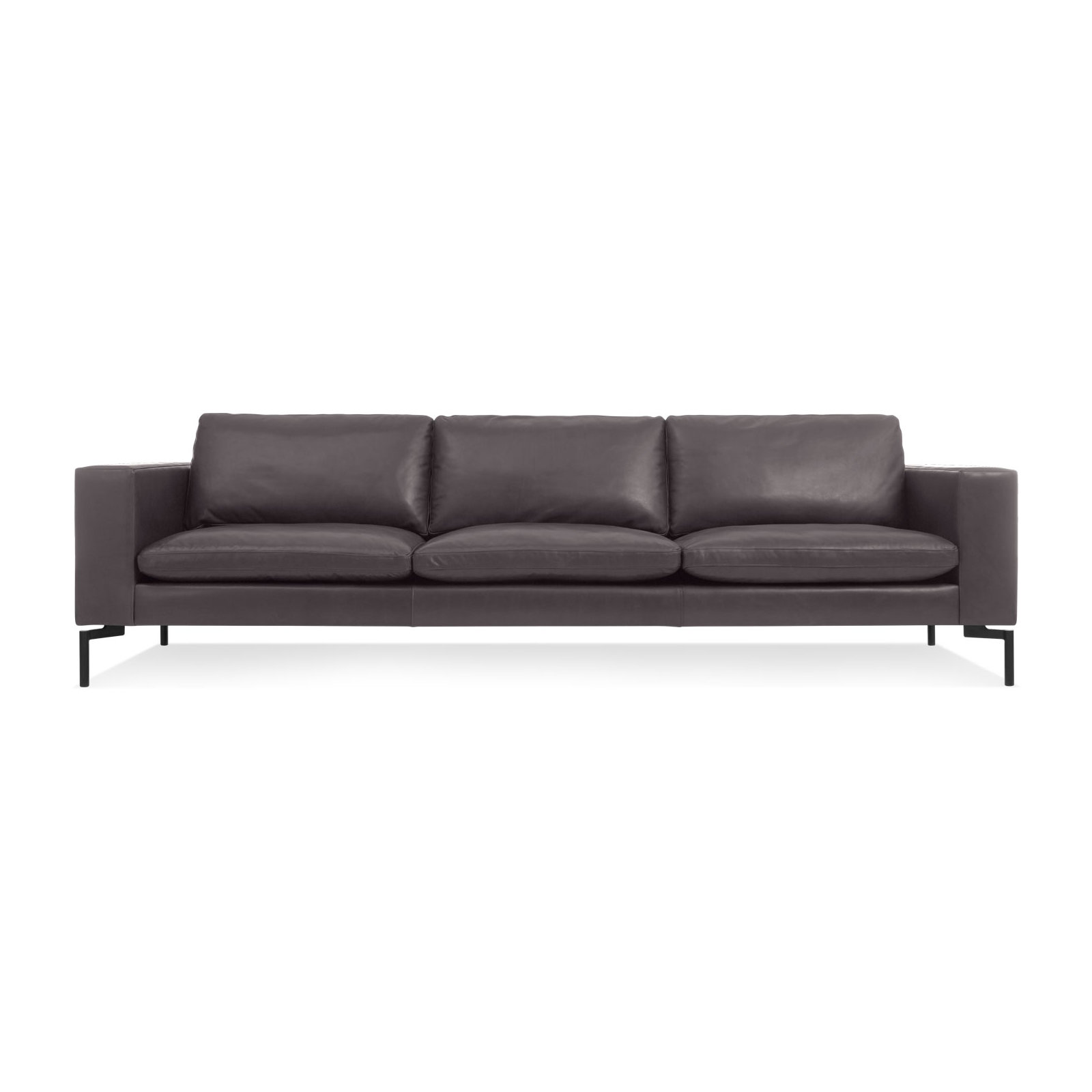 Dark Brown Genuine Leather, 32" H x 92" W x 35" D