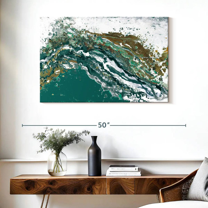Avery Turquoise Turbulence, 26" H x 39" W