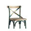 Mobilier de salle à manger à assise en bois de style rétro avec cadre en métal turquoise antique-120934441