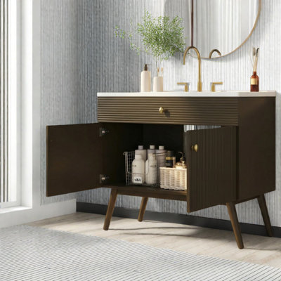 Meuble-lavabo et lavabo en bois aggloméré