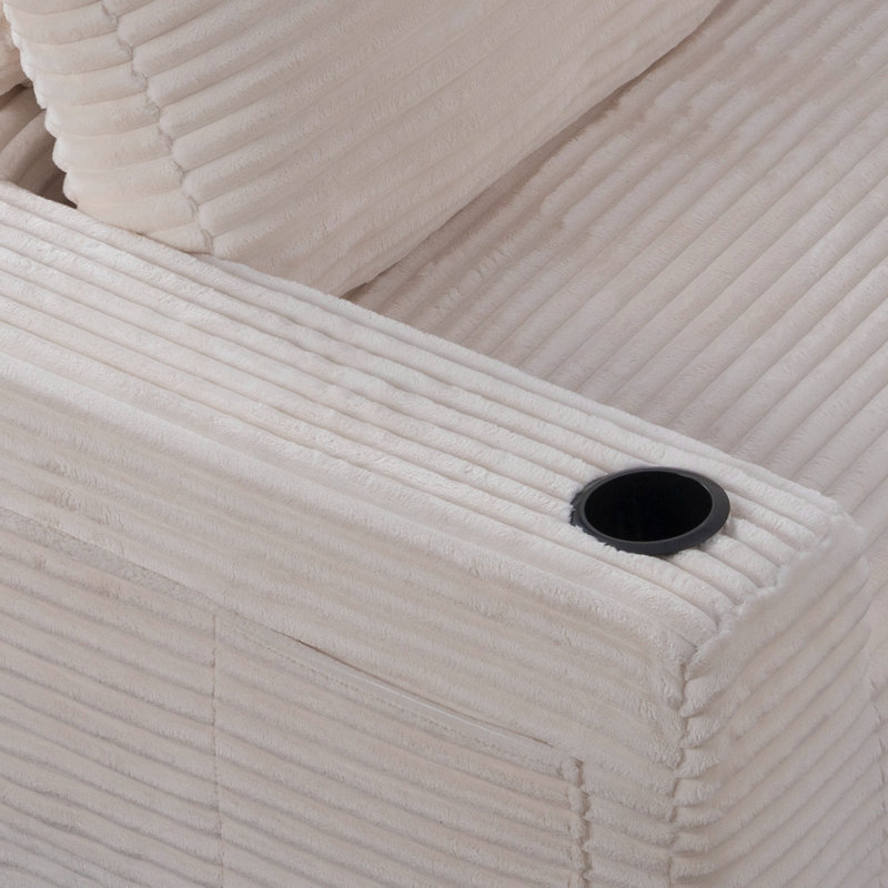 Canapé modulaire 104 po Cloud, canapé modulaire moderne avec assise profonde, tissu en velours côtelé, méridienne en L, aucun assemblage requis