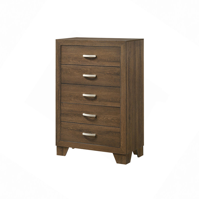 Commode à tiroirs, commode à finition chêne Miquell