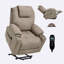 Fauteuil inclinable en polyester avec fonction Power Lift, mécanisme de mouvement robuste avec vibration à 8 points avec fonction de massage et soutien lombaire avec fonction de chauffage, avec port USB et ports de type C, acier inoxydable avec porte-gobelets-2002313775