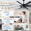 72 Inch Industrial Farmhouse Ceiling Fan with Light and Remote, Quiet and Reversible DC Motor, Caged Fandelier Large Ceiling Fan for Living Room