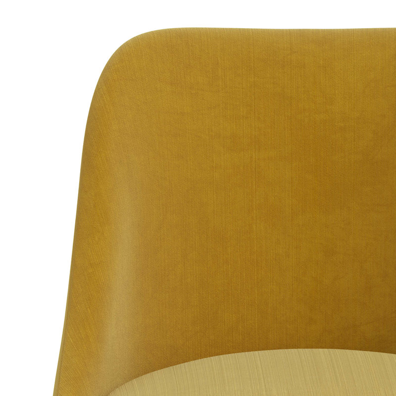 Tabouret de bar et de comptoir Gallie, Tabouret de comptoir (siège d'une hauteur de 27 p, Velours moutarde