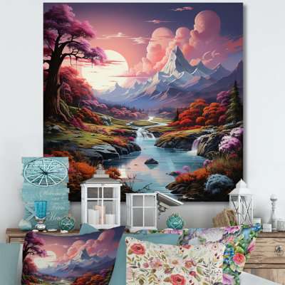 Impression sur toile Mountain Charm Moonlight Fantasy