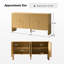 Buffet cannelé moderne à 4 portes avec gestion des câbles 63 po Martha-670976394