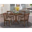 5 Piece Kitchen Table & Chairs Set Includes a Round Dining Room Table with Dropleaf and 4 Linen Fabric Upholstered Dining Chairs, 42x42 Inch, Oak-1780679208-1764870117-1816246246