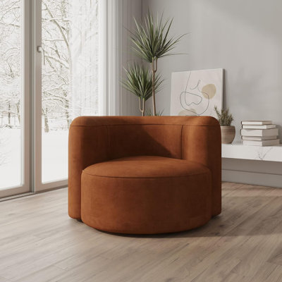 Fauteuil d'appoint à dossier courbé en velours