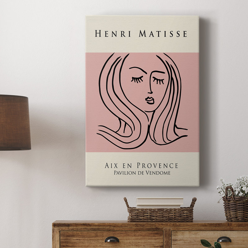 Matisse L XXV, reproduction d'art encadrée - Cavas, Rose, H 27 po x l 18 po
