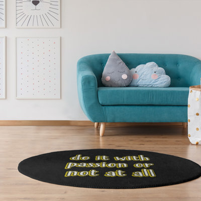 Tapis en polyester à style tableau noir à citation inspiration passion