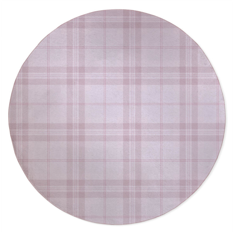 Vinny Tartan Non-Slip Outdoor Rug, Round 5'