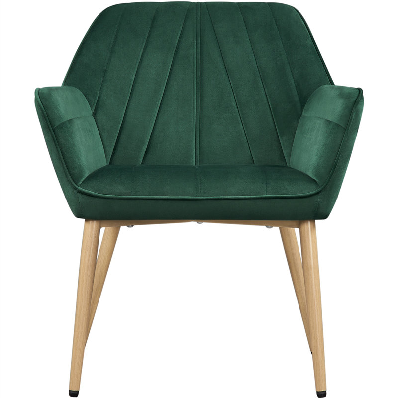 Colour 65Cm Wide Velvet Armchair, Green