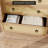 Rattan Dresser for Bedroom – 6-Drawer Wooden Chest with Handwoven Panels & Brass Handles – Boho Storage Cabinet & TV Stand – Waterproof Organizer for Living Room, Nursery, Hallway – Oak Finish