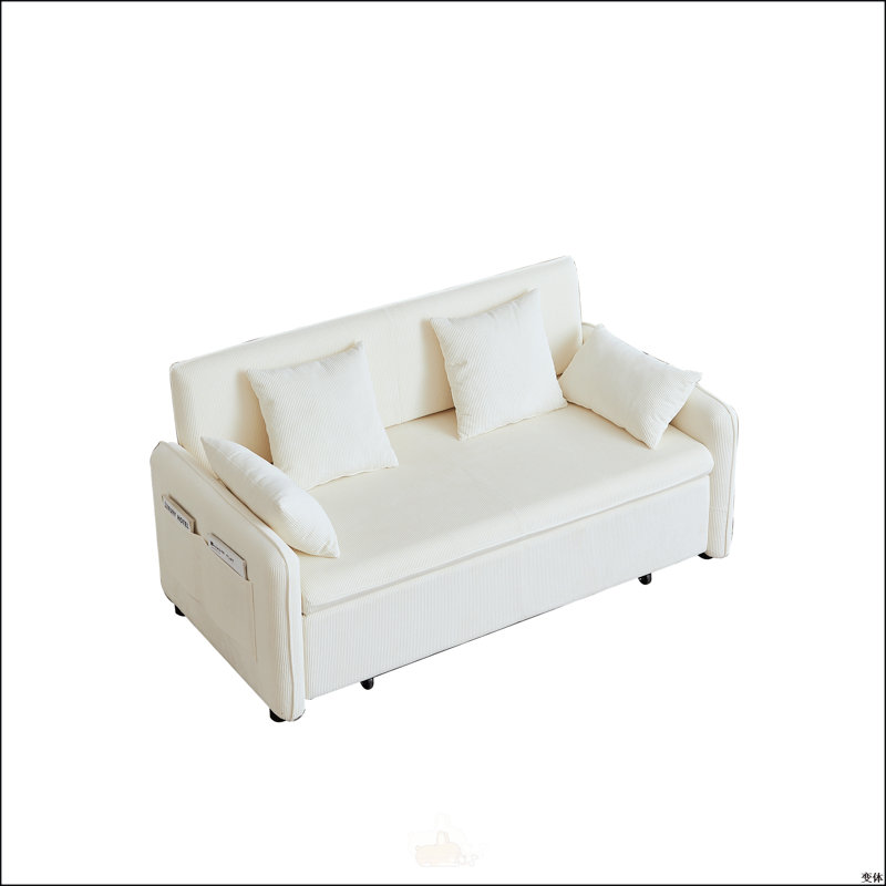 66 Inch Sleeper Sofa Bed, Beige