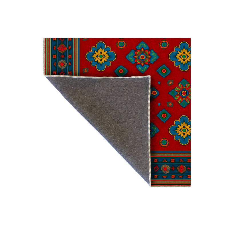 Tapis tissé rouge Mosso, 3'3" x 4'11"