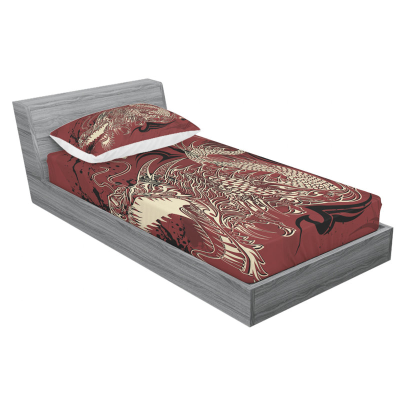 Dragon Microfiber Sheet Set, Twin XL Sheet Set + Fitted Sheet + 1 Pillowcase