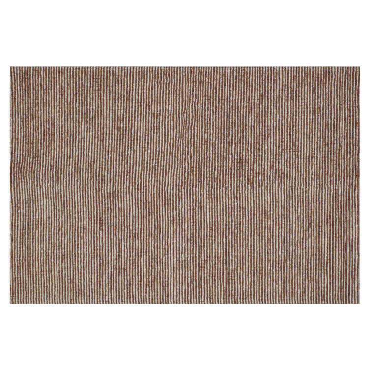 Tikka Striped Hand-Knotted Wool Brown Area Rug