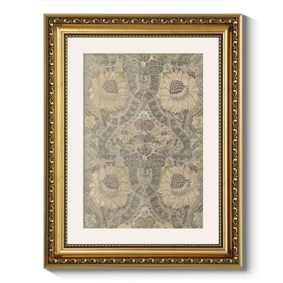 Gold Framed Canvas Wall Art, Floral Tapestry Print, Farmhouse Boho Style, 11x14in, Living Room, Bedroom