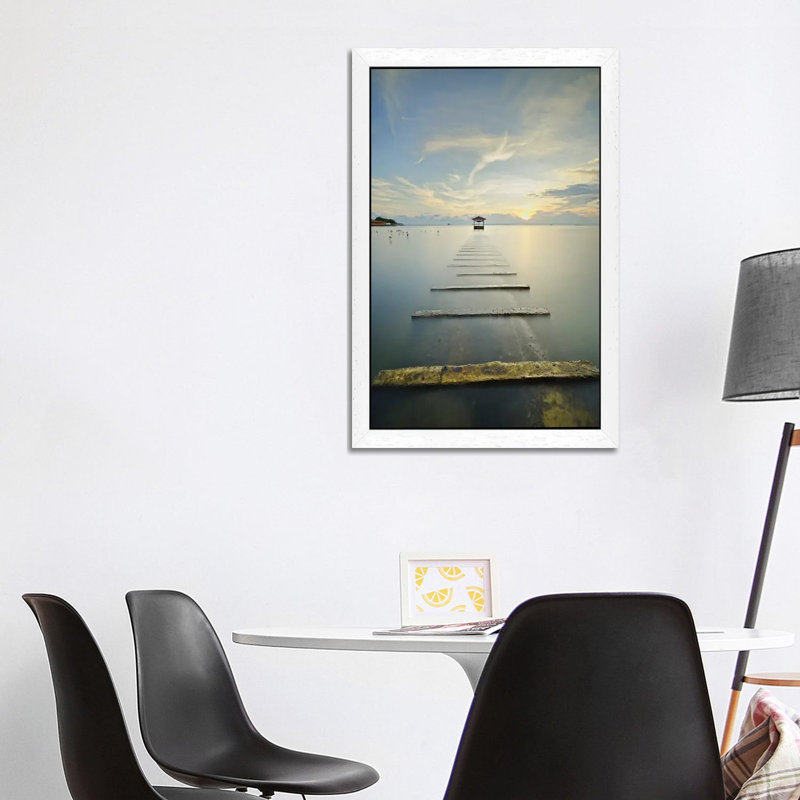 Ocean Train by Michael De Guzman - Print on Canvas, 101.6 cm H x 66.04 cm W, White Floater Framed