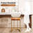 24" Upholstered Counter Height Stool with Ginger Yellow Faux Leather Seat and Gold Metal Frame (Set of 2)-1545981308-1546337243