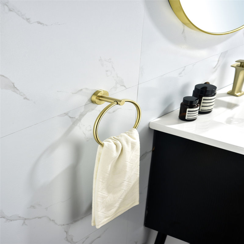 Gold 6 - Piece Bathroom Hardware Set, Brushed Gold