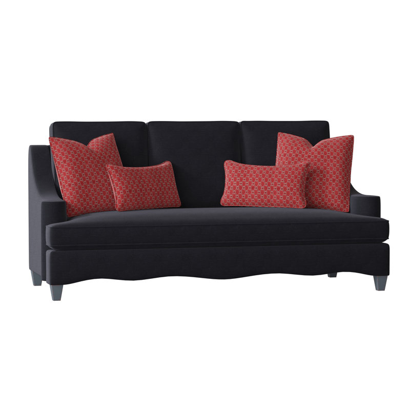 Atlantic Upholstered 86'' Sofa, Vintage Ebony, Venice Navy, Structure Royal Blue