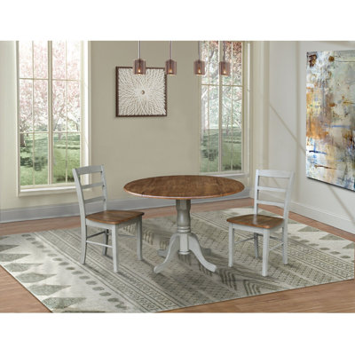 Gannie 3 - Piece Drop Leaf Solid Wood Dining Set