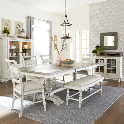 6 Person Bale Trestle Dining Table Set