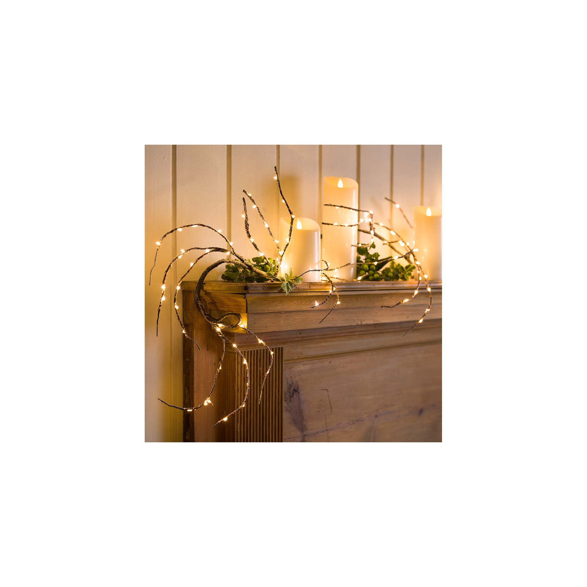 60'' in. Lighted Faux Birch Garland