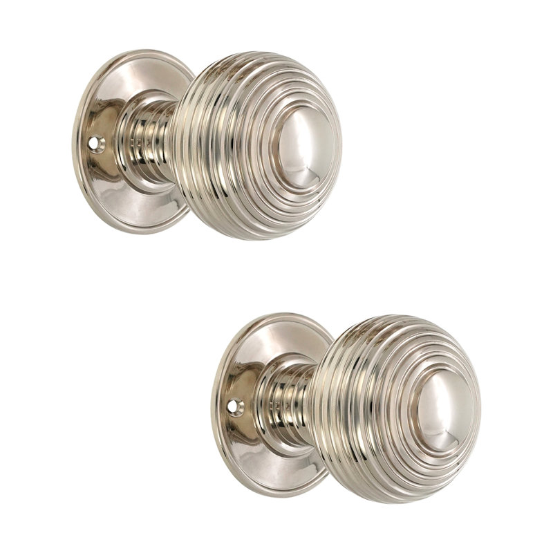 Beehive Large 60mm Mortice Door Knob, Polished Nickel