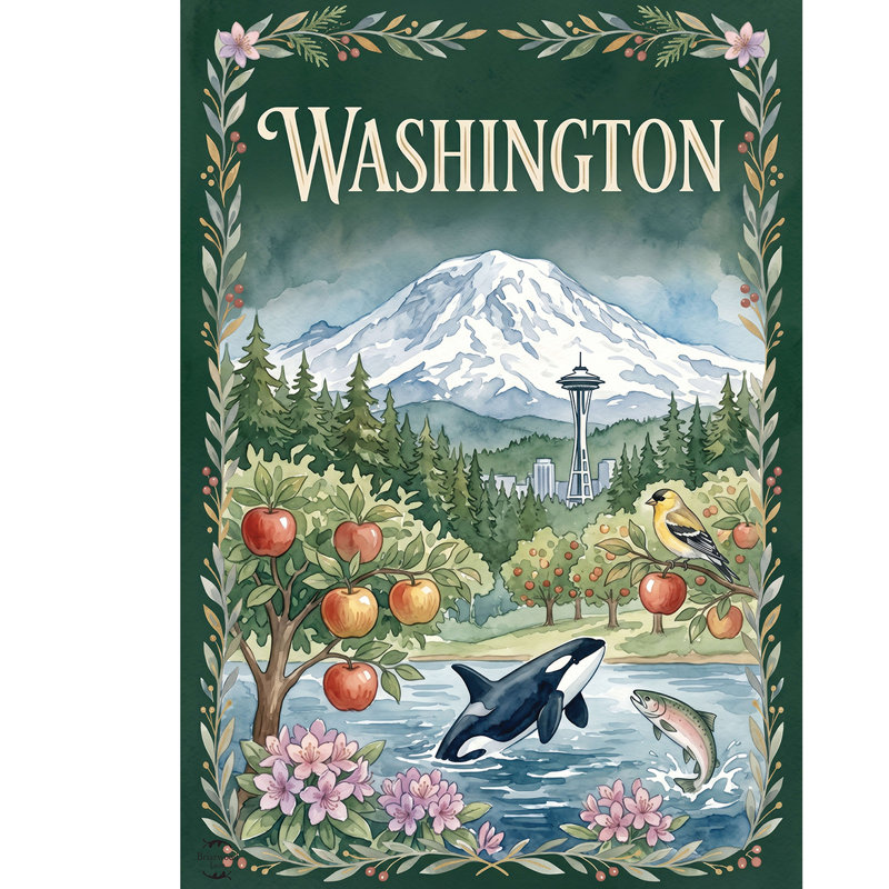 Washington State Pride Garden Flag 12x18