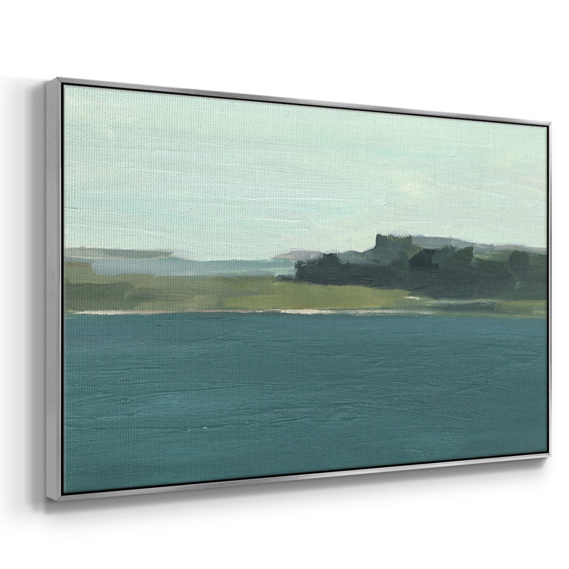 Calming Lake View II, reproduction d'art sur toile, H 27 po x l 41 po x P 2 po, Argent